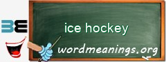 WordMeaning blackboard for ice hockey